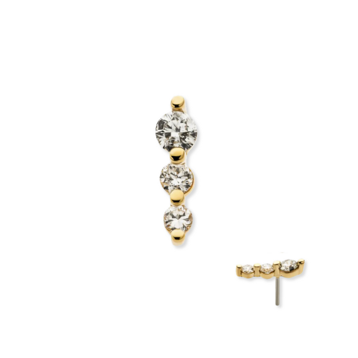14K Linear Lab Grown Diamond Flat Back Stud-Embark Fine Jewelry
