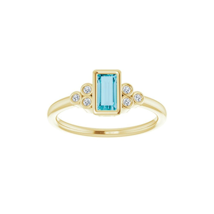 14K London Blue Topaz &amp; Diamond Cluster Ring