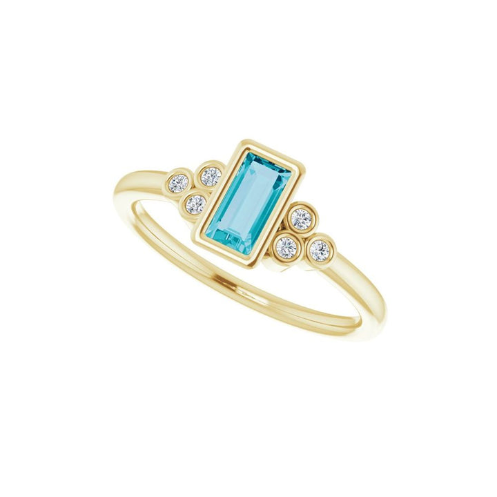 14K London Blue Topaz &amp; Diamond Cluster Ring