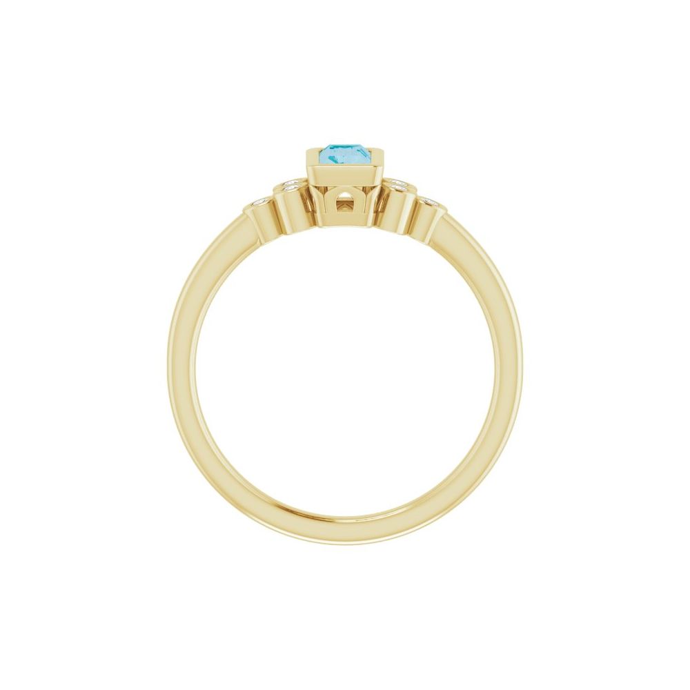 14K London Blue Topaz &amp; Diamond Cluster Ring