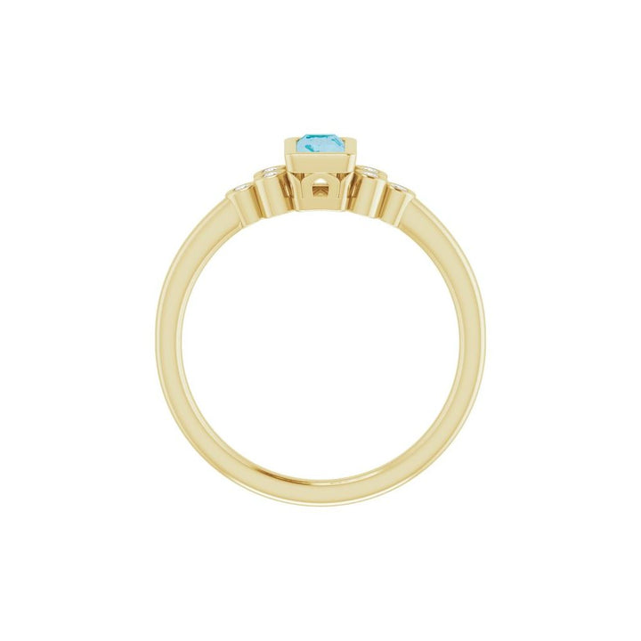14K London Blue Topaz &amp; Diamond Cluster Ring