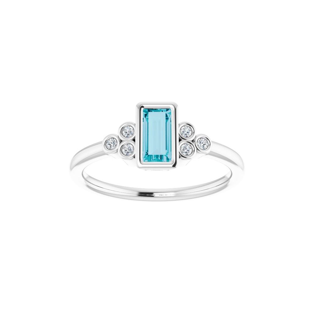 14K London Blue Topaz &amp; Diamond Cluster Ring