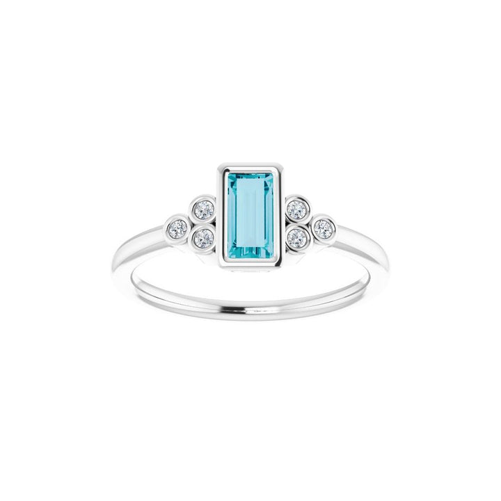 14K London Blue Topaz &amp; Diamond Cluster Ring