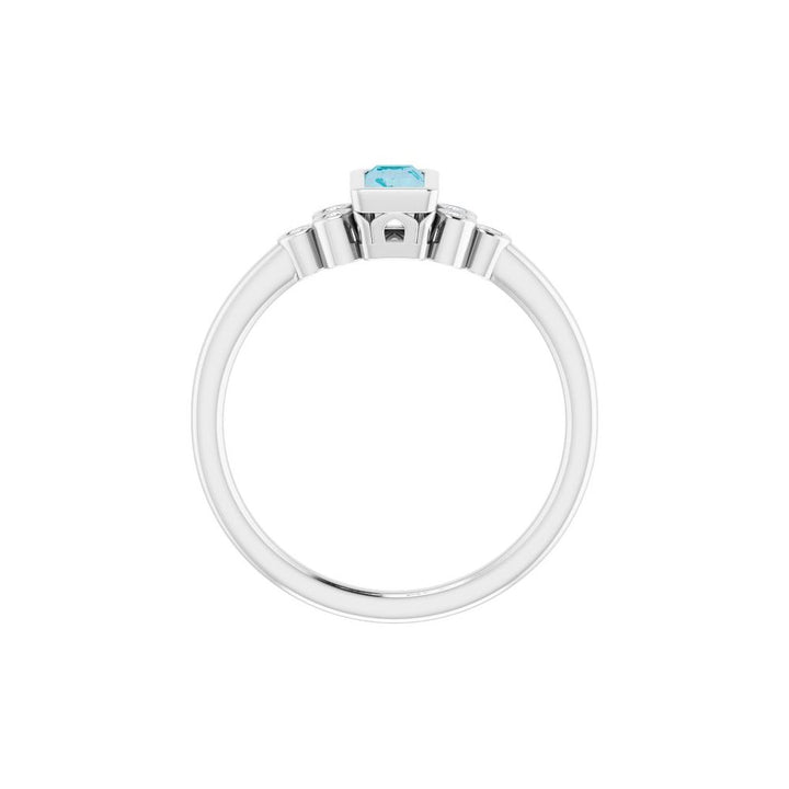 14K London Blue Topaz &amp; Diamond Cluster Ring