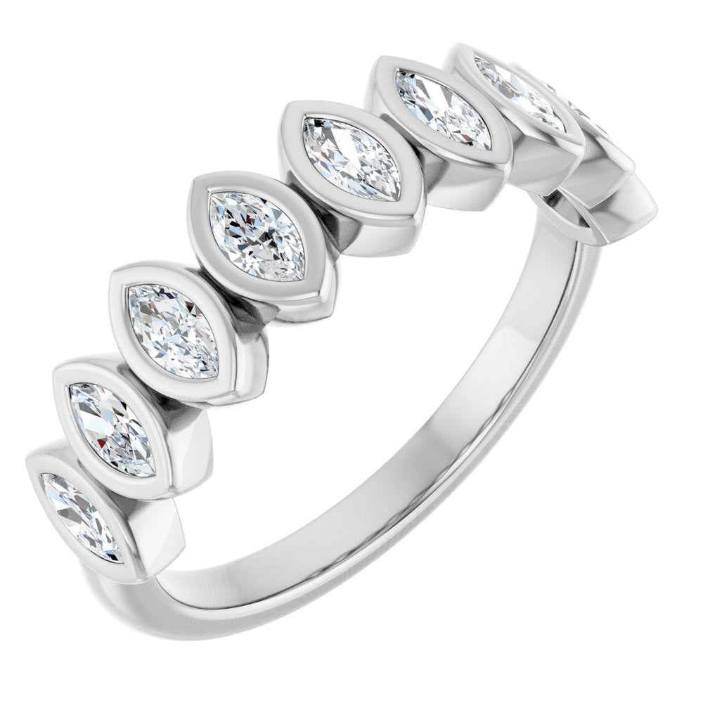 14K Marquise Bezel Diamond Anniversary Band