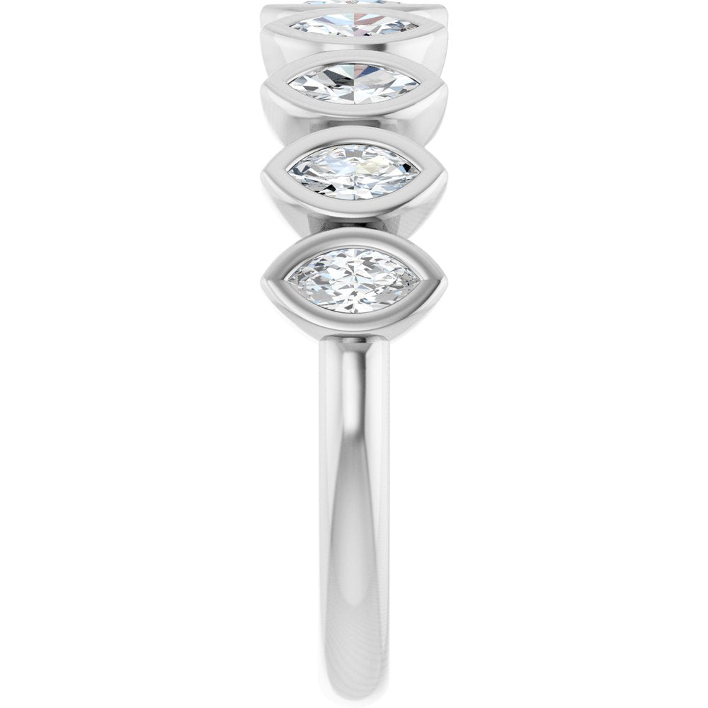14K Marquise Bezel Diamond Anniversary Band