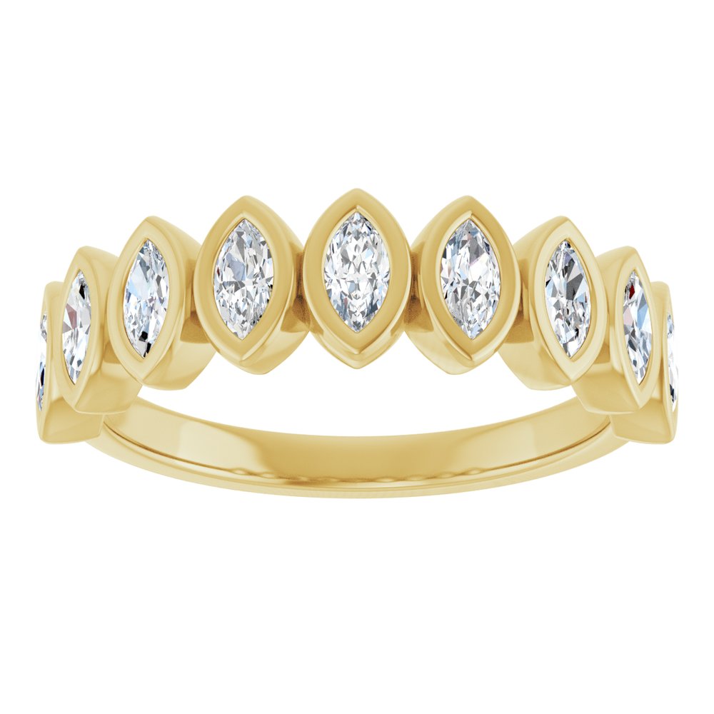 14K Marquise Bezel Diamond Anniversary Band