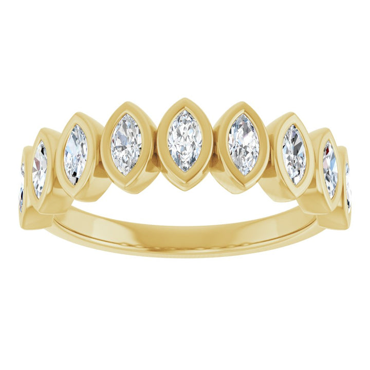 14K Marquise Bezel Diamond Anniversary Band