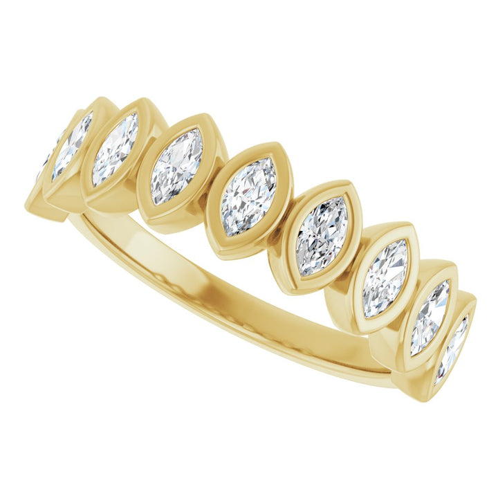 14K Marquise Bezel Diamond Anniversary Band