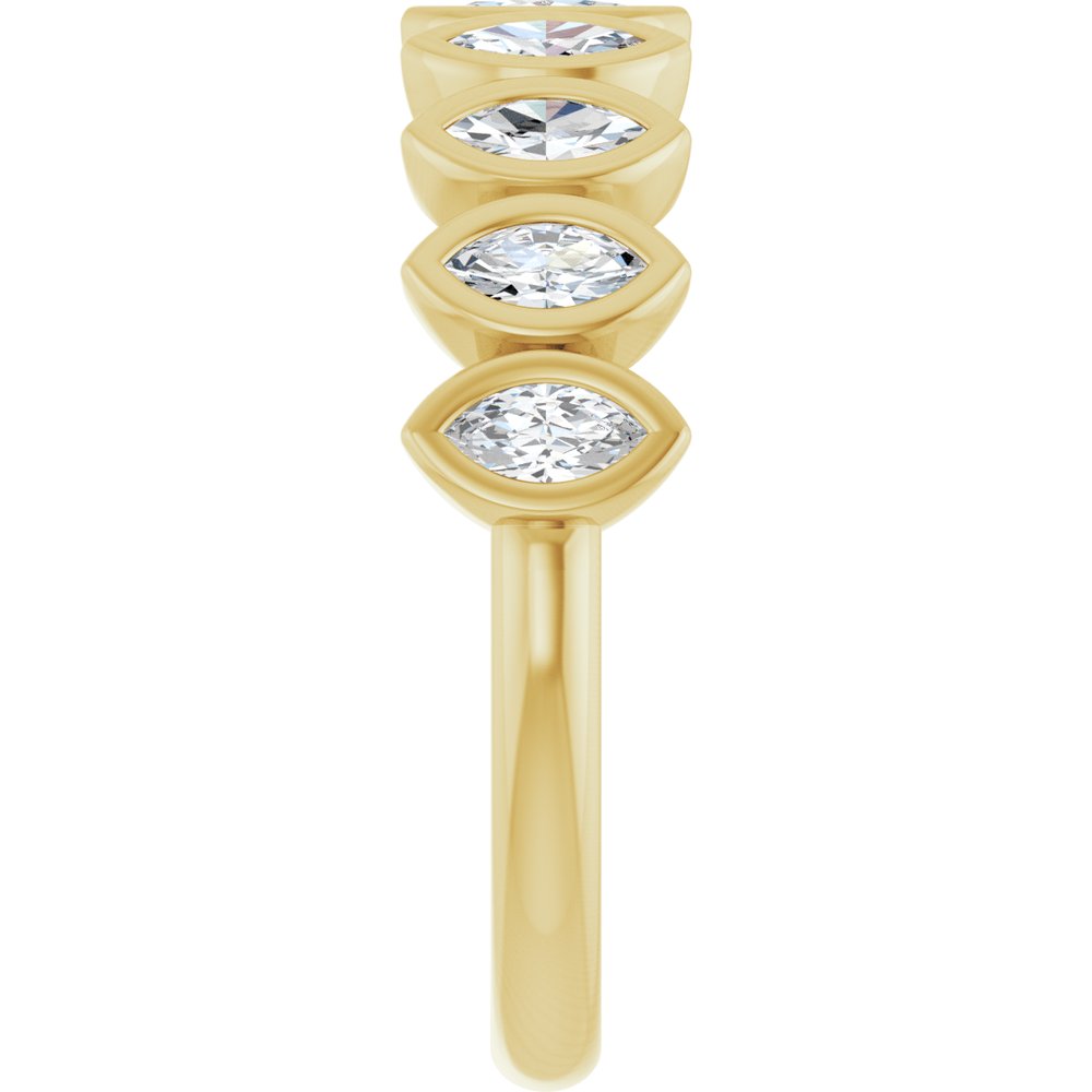 14K Marquise Bezel Diamond Anniversary Band