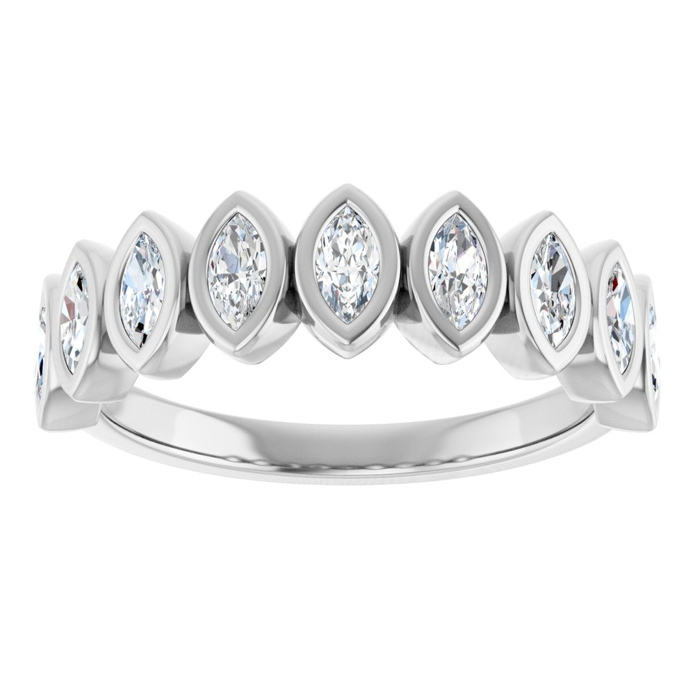 14K Marquise Bezel Diamond Anniversary Band