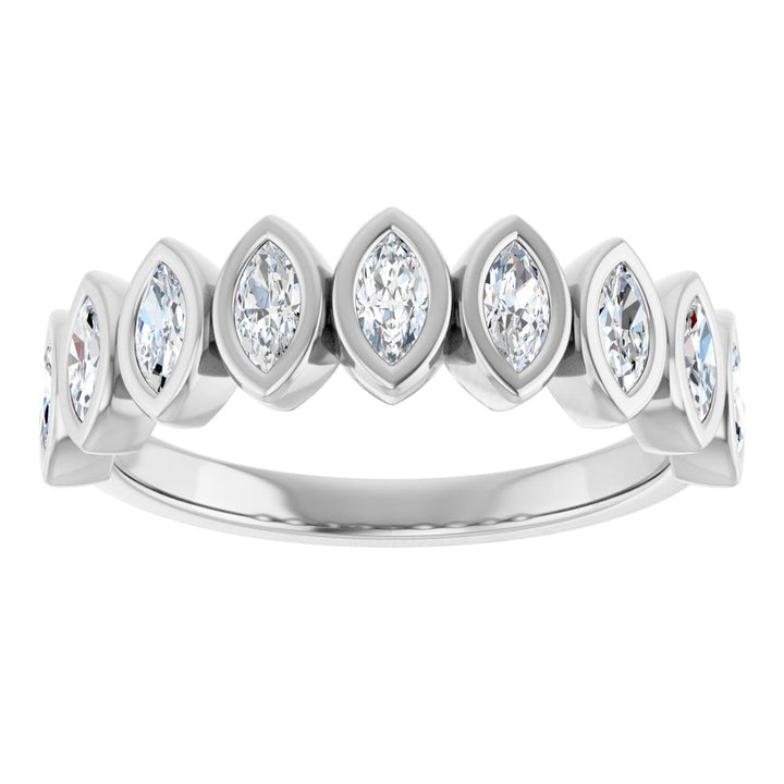 14K Marquise Bezel Diamond Anniversary Band