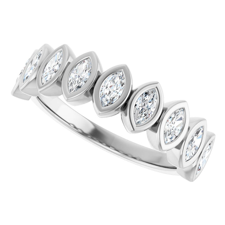 14K Marquise Bezel Diamond Anniversary Band
