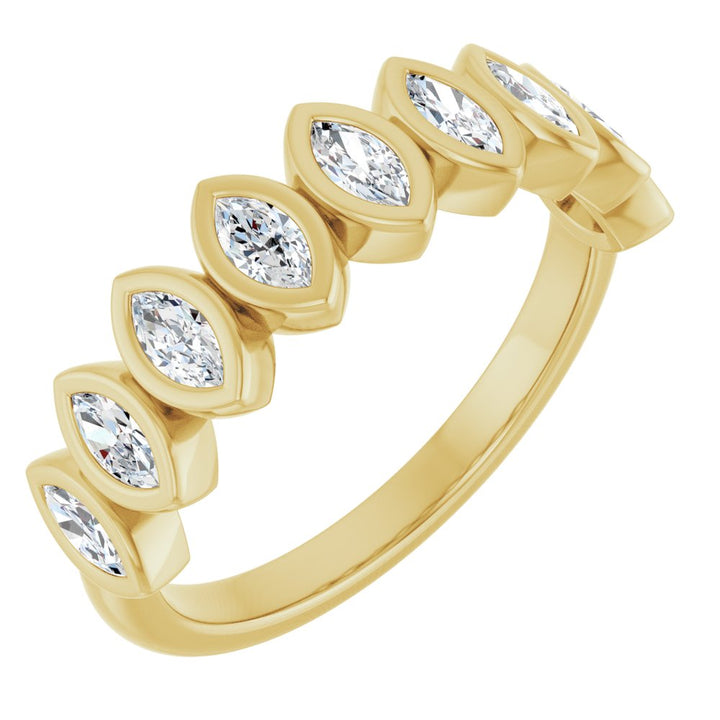 14K Marquise Bezel Diamond Anniversary Band