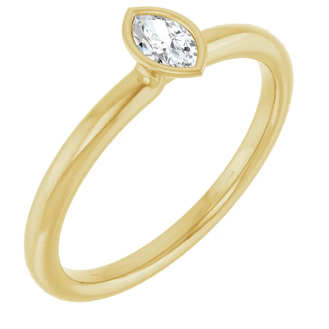 14K Marquise Bezel Gemstone Ring