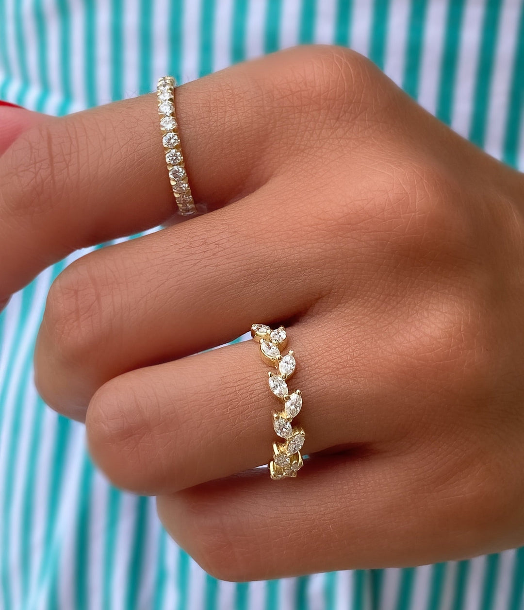 14K Marquise Diamond Anniversary Band
