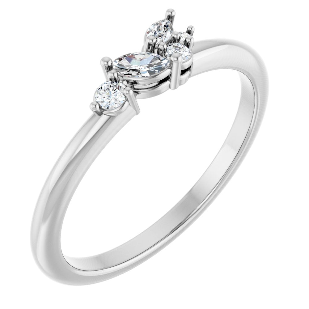 14K Marquise Diamond Cluster Ring
