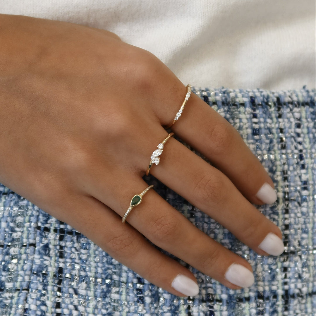 14K Marquise Diamond Cluster Ring
