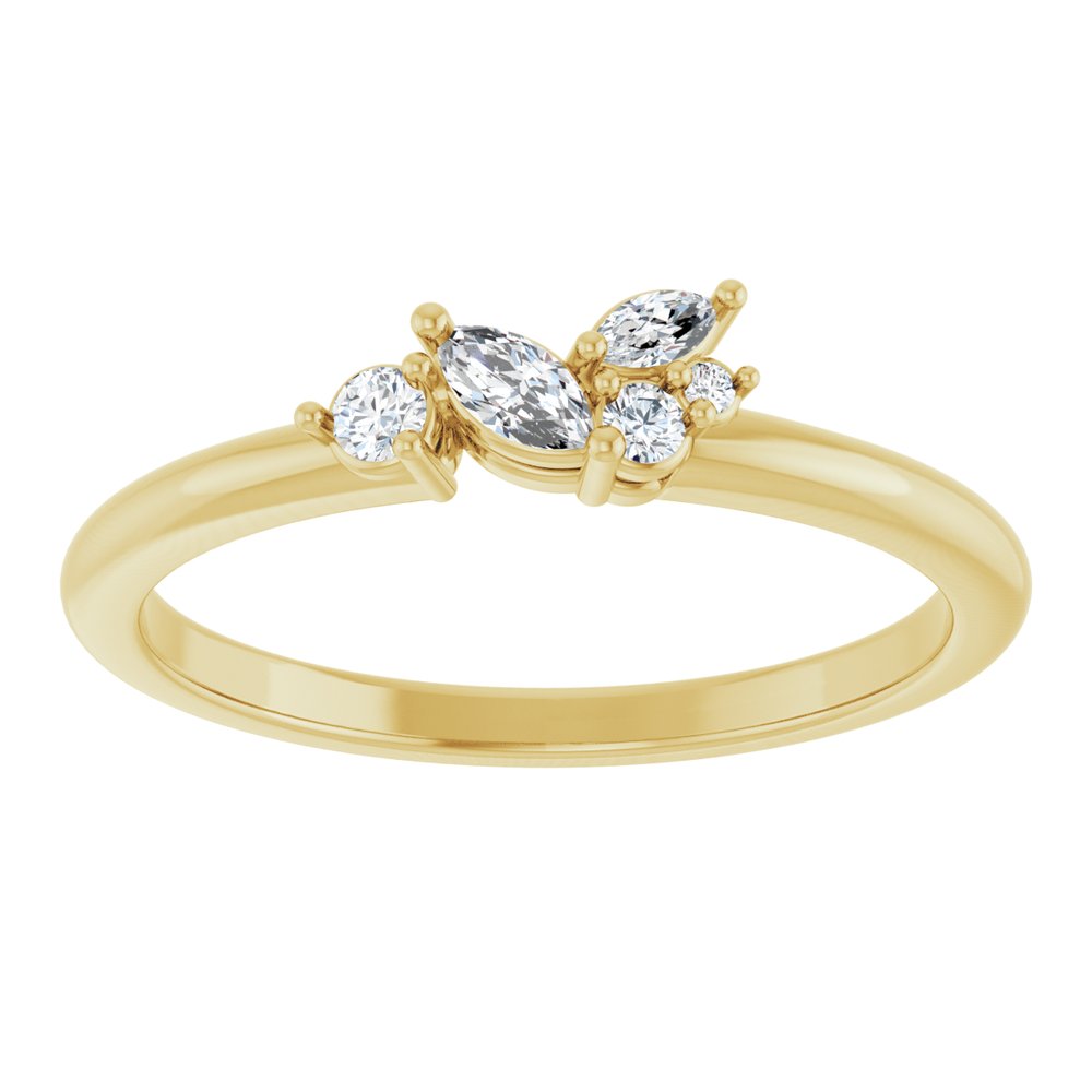 14K Marquise Diamond Cluster Ring