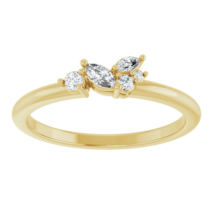 14K Marquise Diamond Cluster Ring