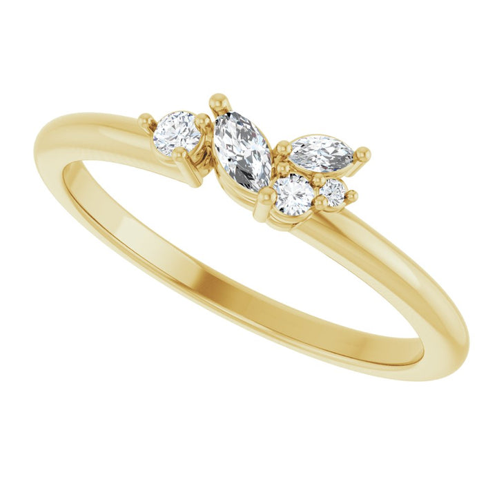 14K Marquise Diamond Cluster Ring