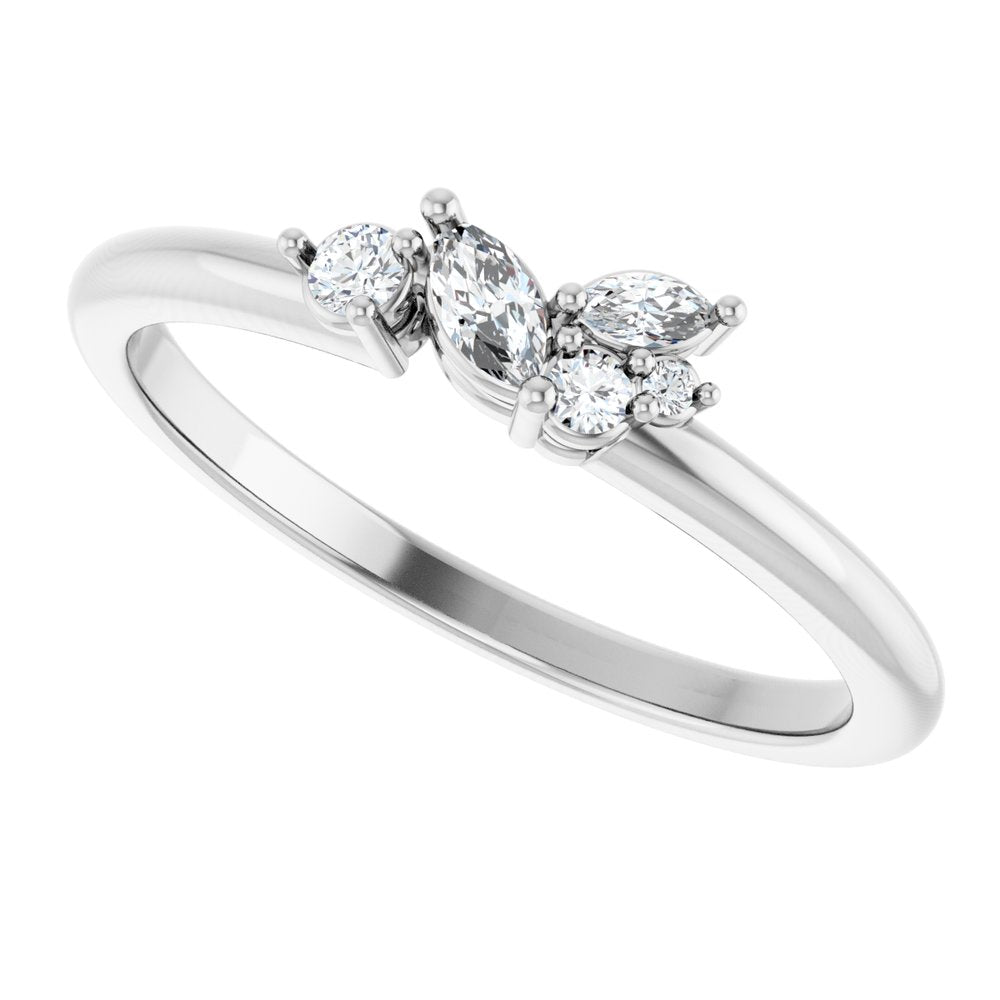14K Marquise Diamond Cluster Ring