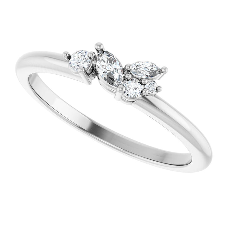 14K Marquise Diamond Cluster Ring