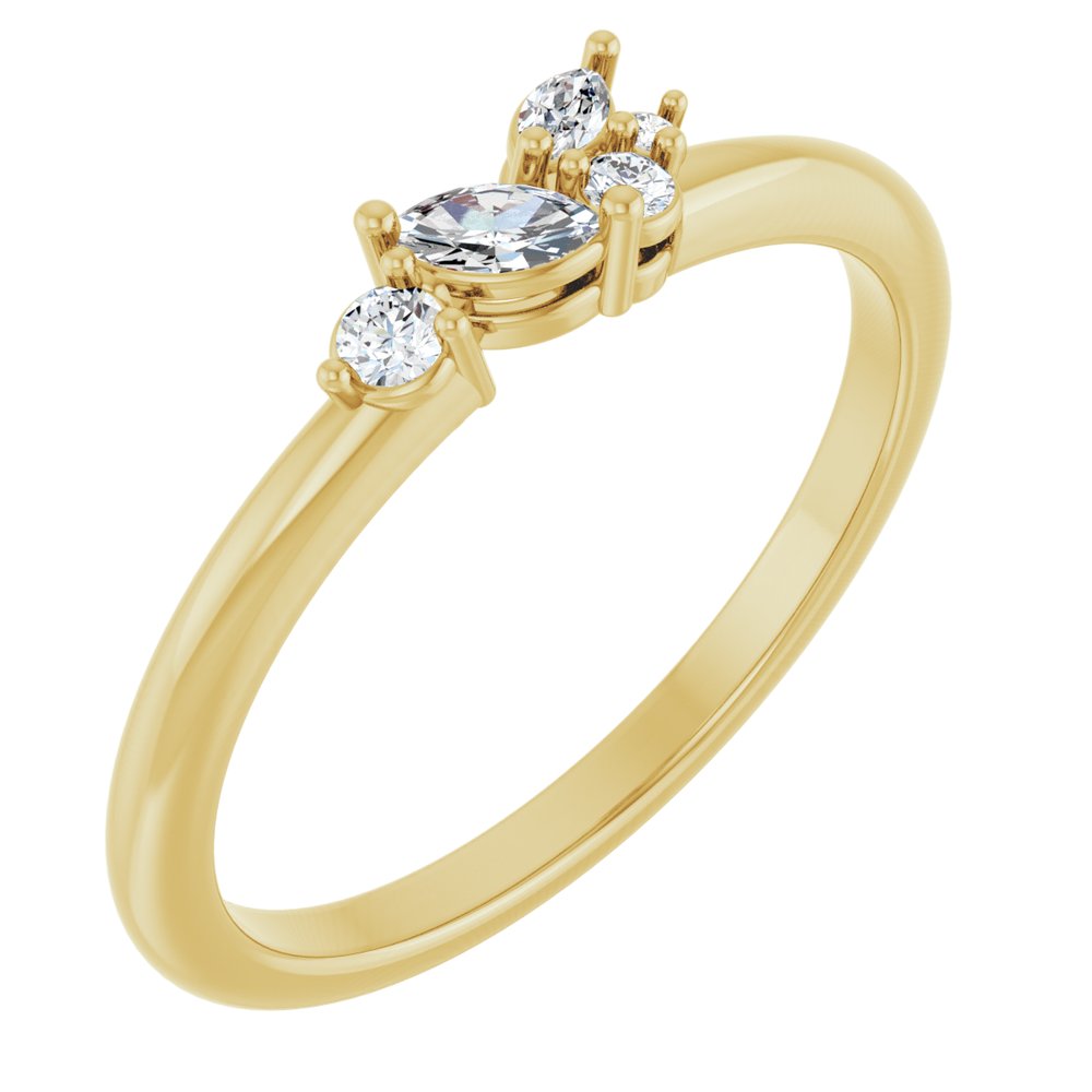 14K Marquise Diamond Cluster Ring