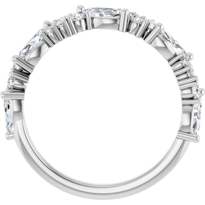 14K Marquise &amp; Round Diamond Anniversary Band