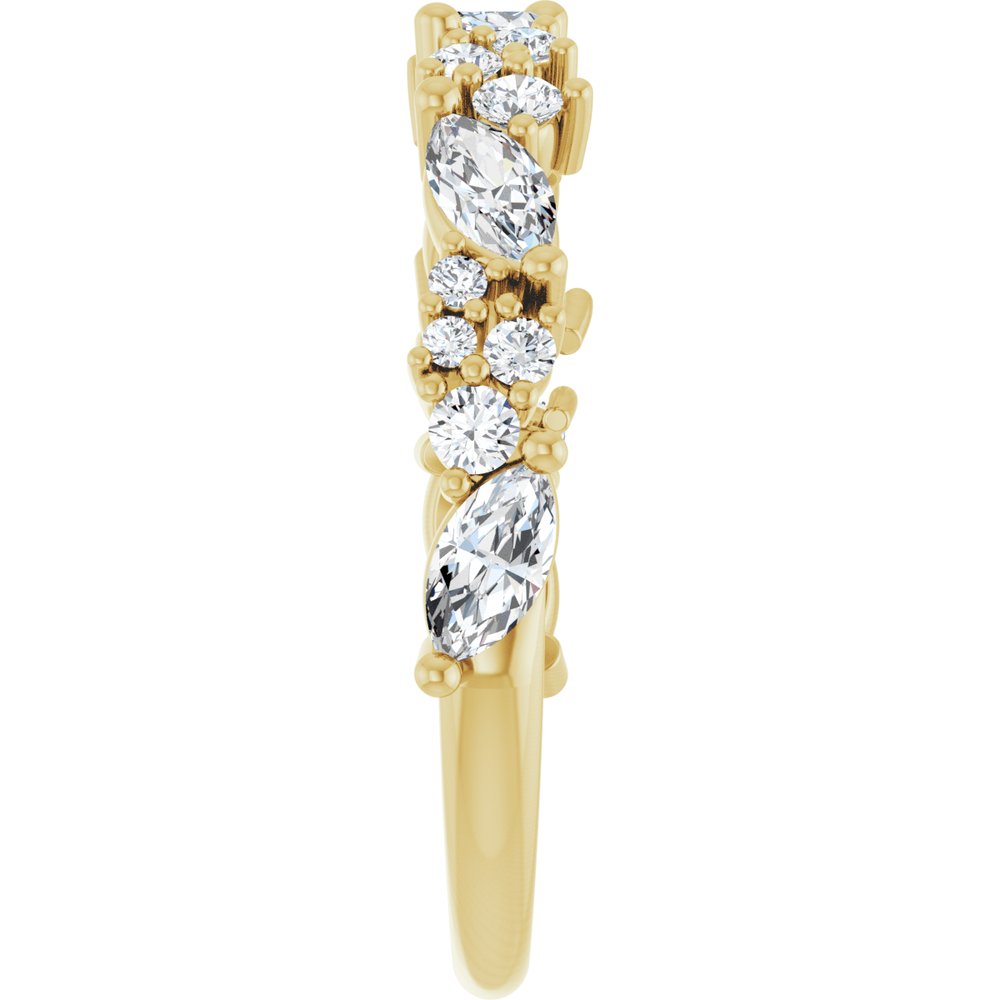 14K Marquise &amp; Round Diamond Anniversary Band