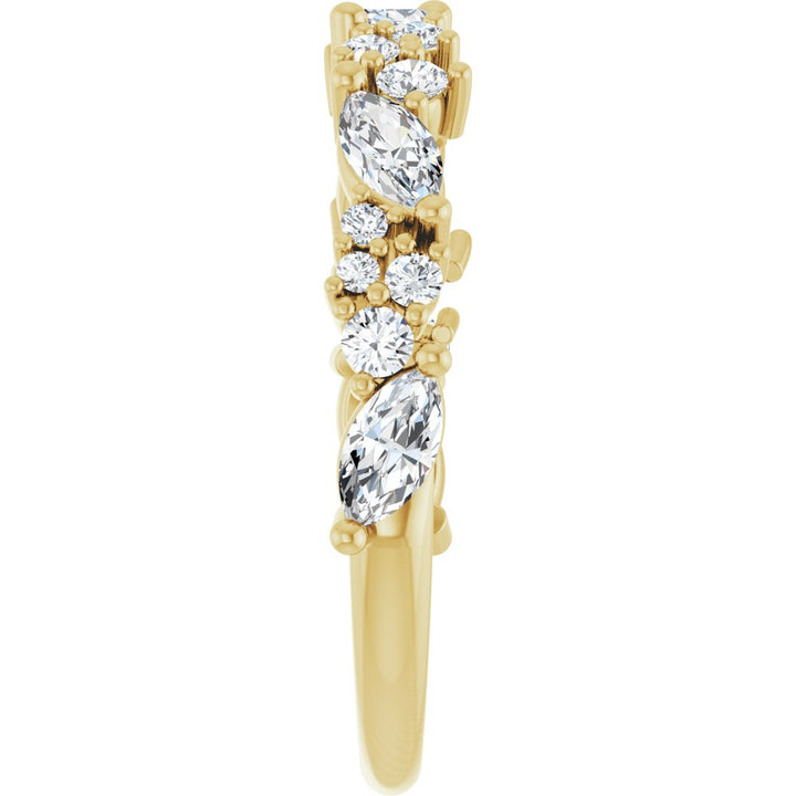 14K Marquise &amp; Round Diamond Anniversary Band