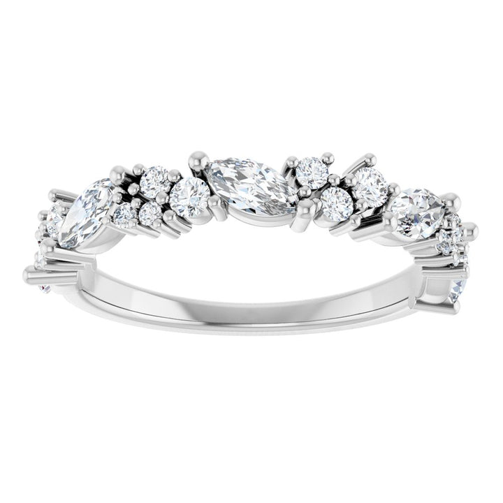 14K Marquise &amp; Round Diamond Anniversary Band