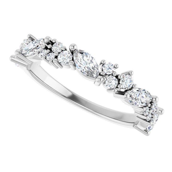 14K Marquise &amp; Round Diamond Anniversary Band
