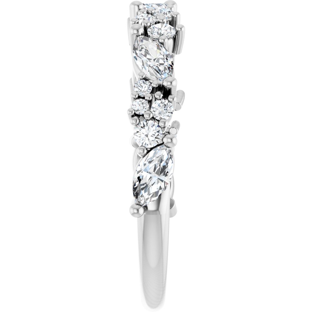 14K Marquise &amp; Round Diamond Anniversary Band