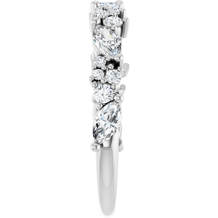 14K Marquise &amp; Round Diamond Anniversary Band