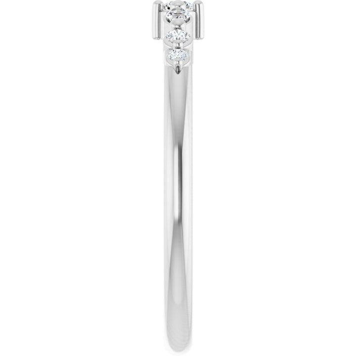 14K Marquise &amp; Round Diamond Stack Ring