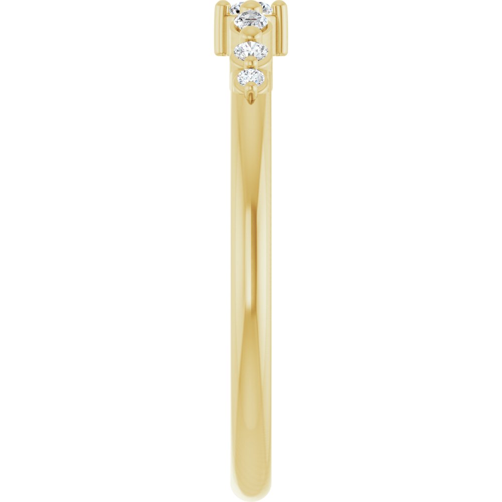14K Marquise &amp; Round Diamond Stack Ring