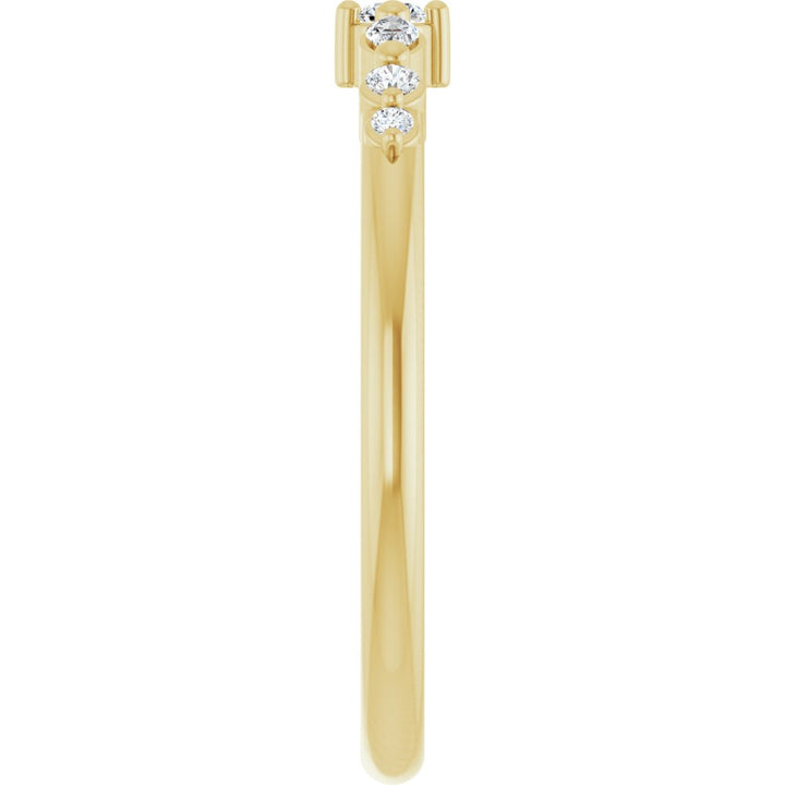 14K Marquise &amp; Round Diamond Stack Ring