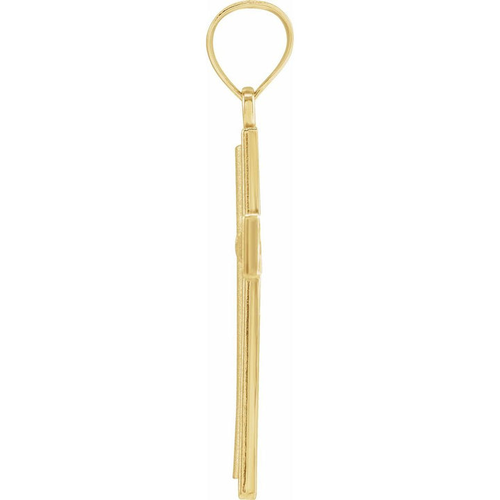 14K Milgrain Cross Pendant