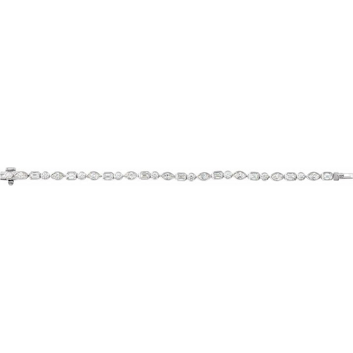 14K Mixed Shape Bezel Diamond Line Bracelet