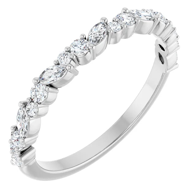 14K Mixed Shape Diamond Anniversary Band