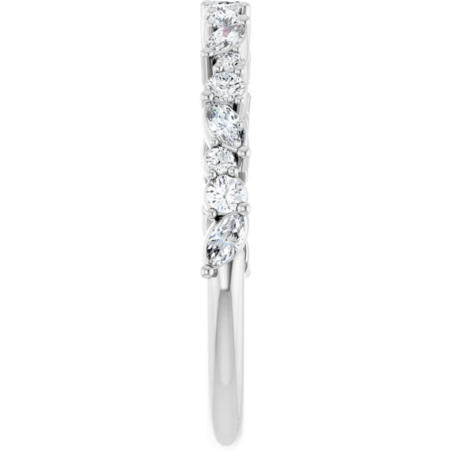 14K Mixed Shape Diamond Anniversary Band