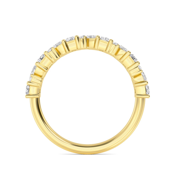 14K Multi-Shape Diamond Cluster Anniversary Band