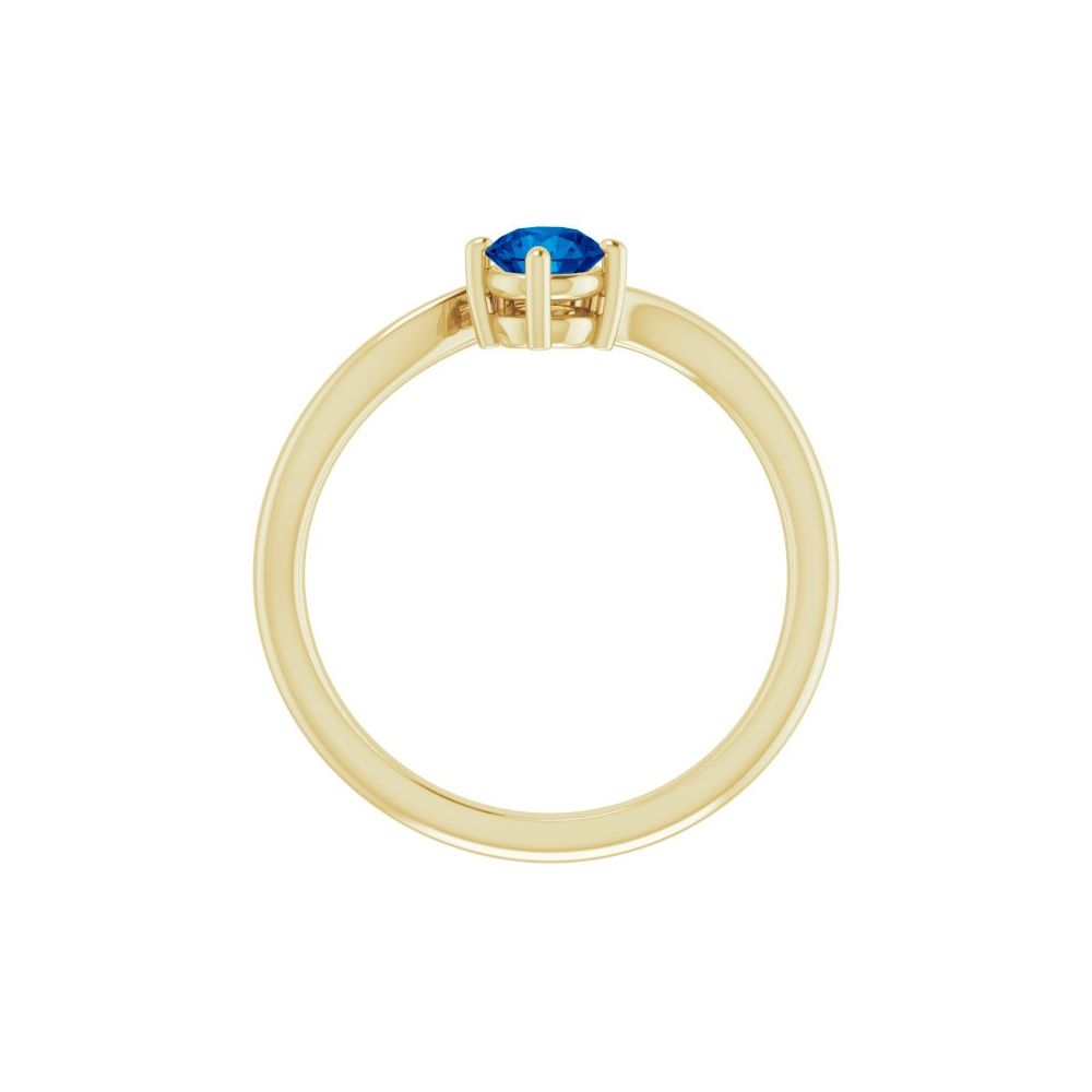 14K Natural Blue Sapphire &amp; Diamond Bypass Ring