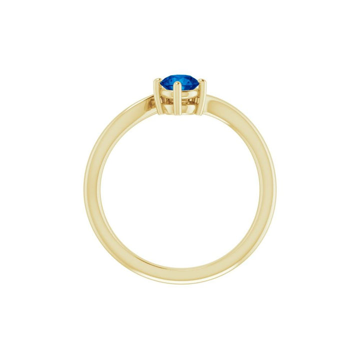 14K Natural Blue Sapphire &amp; Diamond Bypass Ring