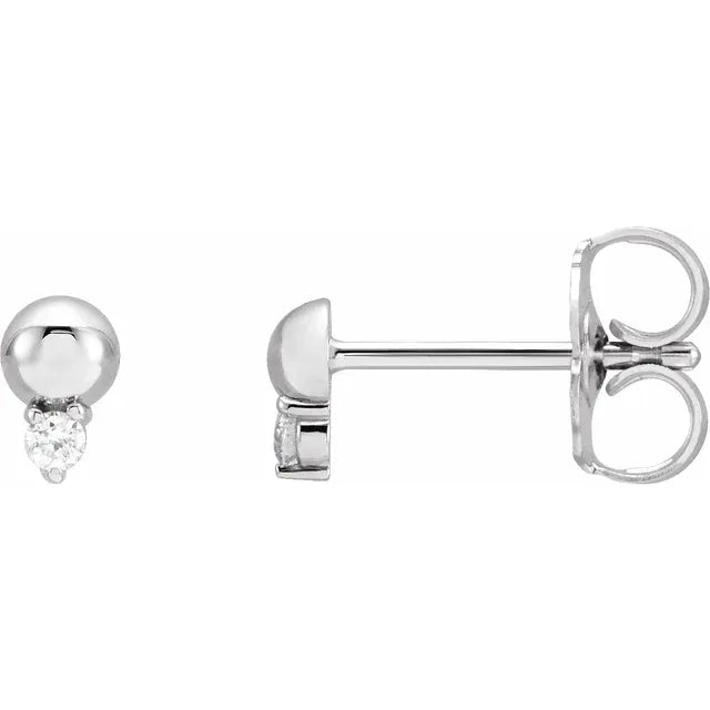 14K Natural Diamond Bead Stud-Embark Fine Jewelry