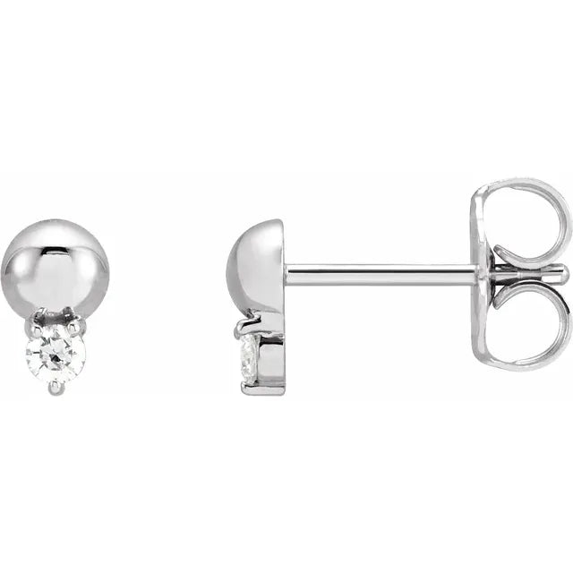 14K Natural Diamond Bead Stud-Embark Fine Jewelry