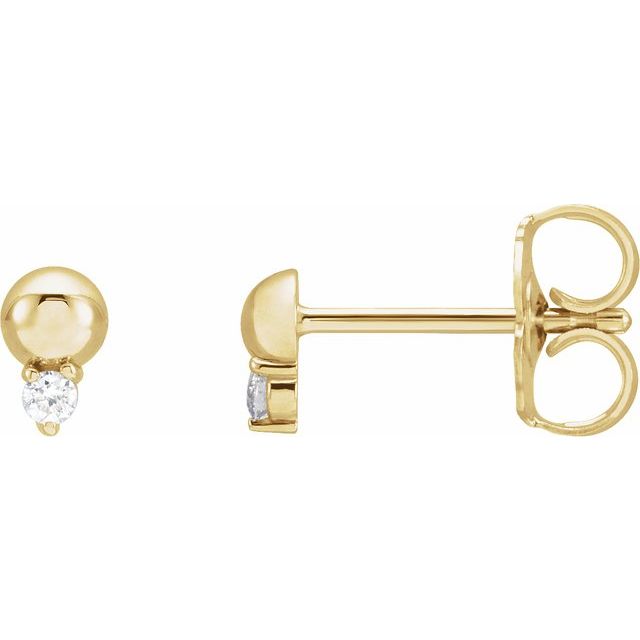 14K Natural Diamond Bead Stud-Embark Fine Jewelry