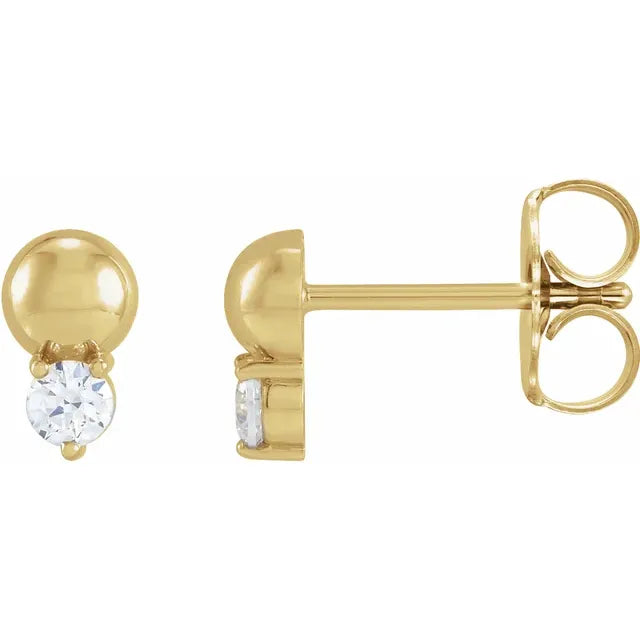 14K Natural Diamond Bead Stud-Embark Fine Jewelry