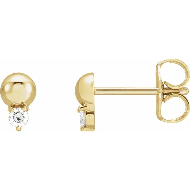 14K Natural Diamond Bead Stud-Embark Fine Jewelry